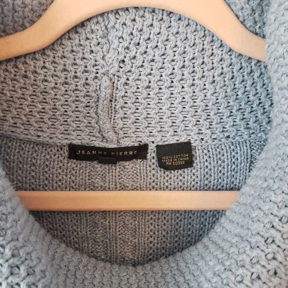 Jeanne Pierre Dusty Blue Cowl Neck Sweater Size XL - Picture 4 of 6
